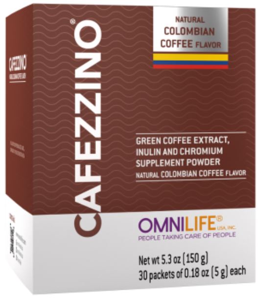 Caffezino Omnilife Weight Loss Instant Colombian Coffee 1 Box w/ 30 Sachets