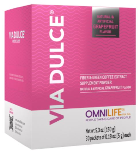 Omnilife Via Dulce Fiber & Green Coffee Extract (Box with 30 sachets 5 gr. ea.)