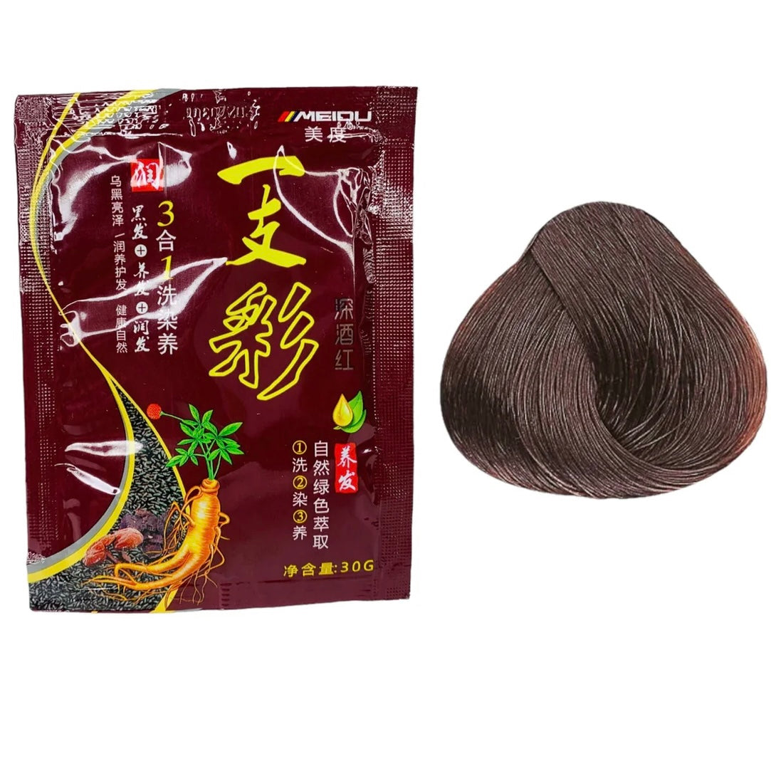 Hair dye color treatment 3 in 1 ( Shampoo, Color and Mask)