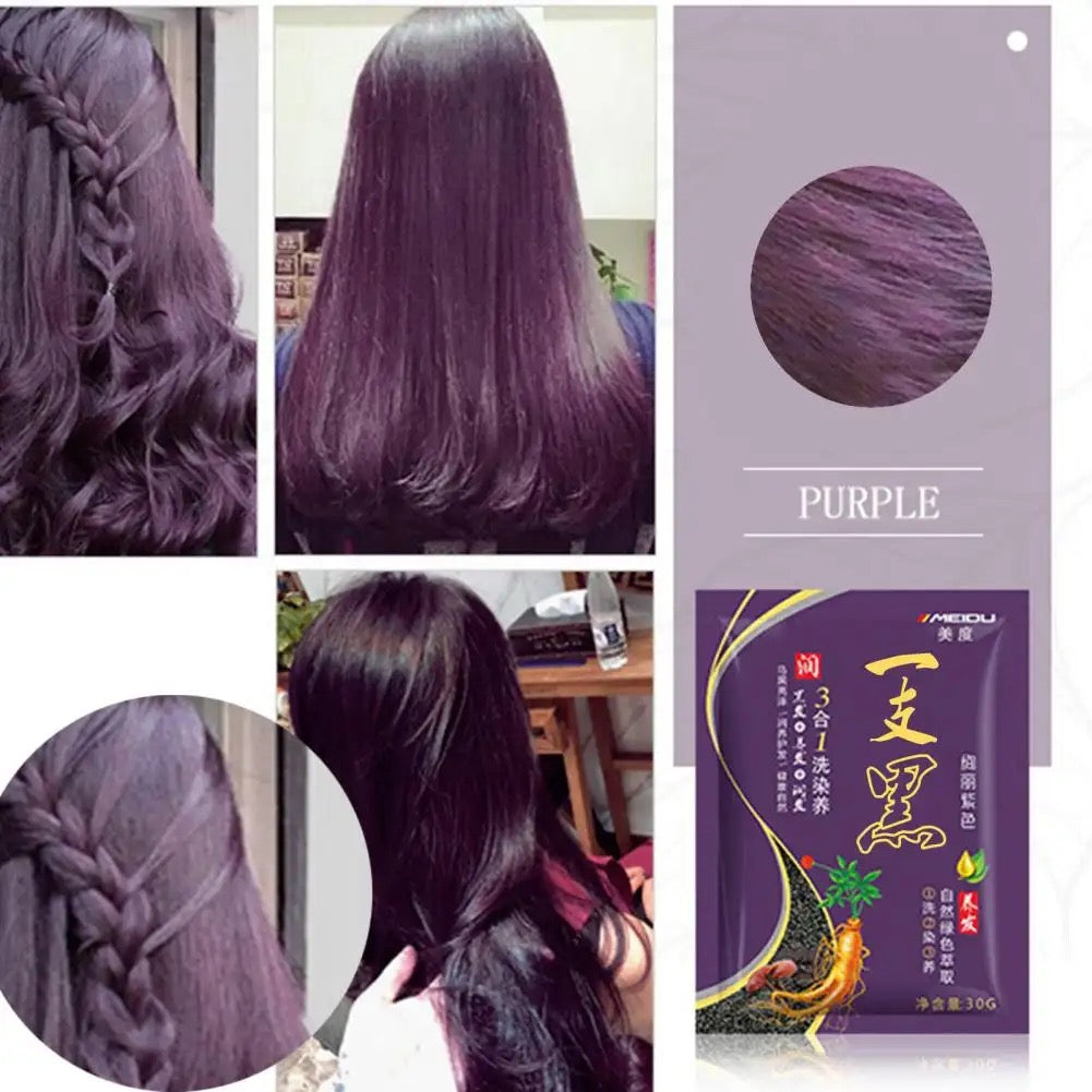 Hair dye color treatment 3 in 1 ( Shampoo, Color and Mask)