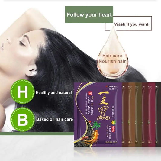 Hair dye color treatment 3 in 1 ( Shampoo, Color and Mask)