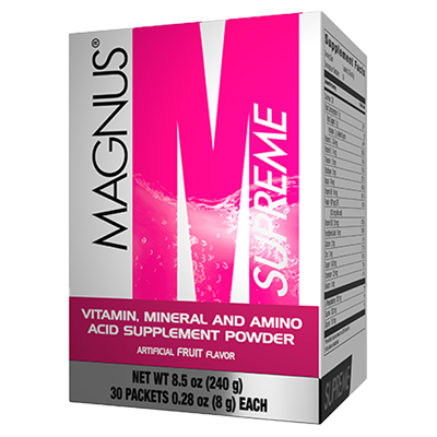 Omnilife Magnus Supreme Energy Drink Vitamins, Minerals and Amino acids. Box w/30 sachets 240g