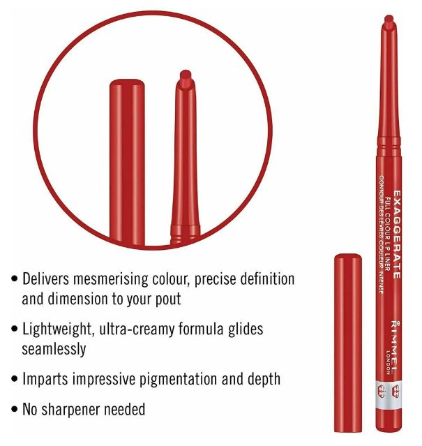 RIMMEL London Exaggerate Full Color Lip Liner